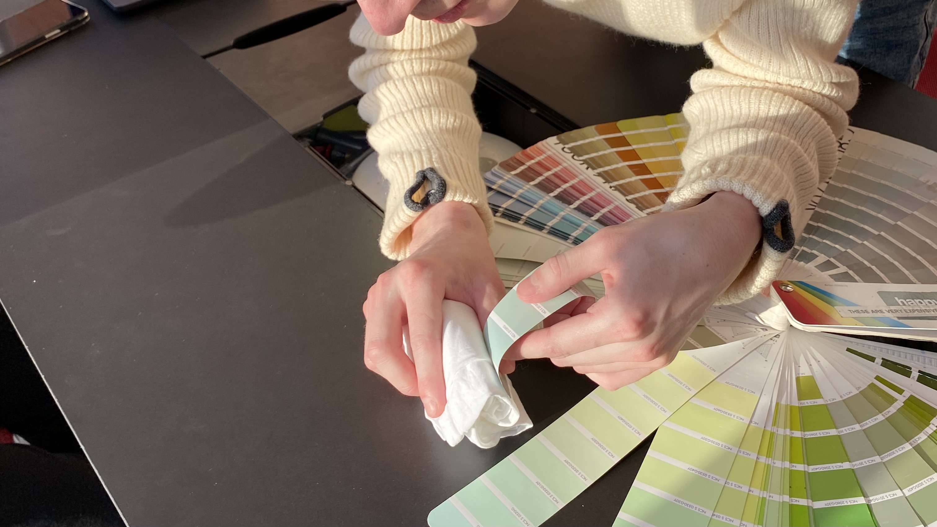 Details matter: picking out a colour that breathes meditation and amical love.